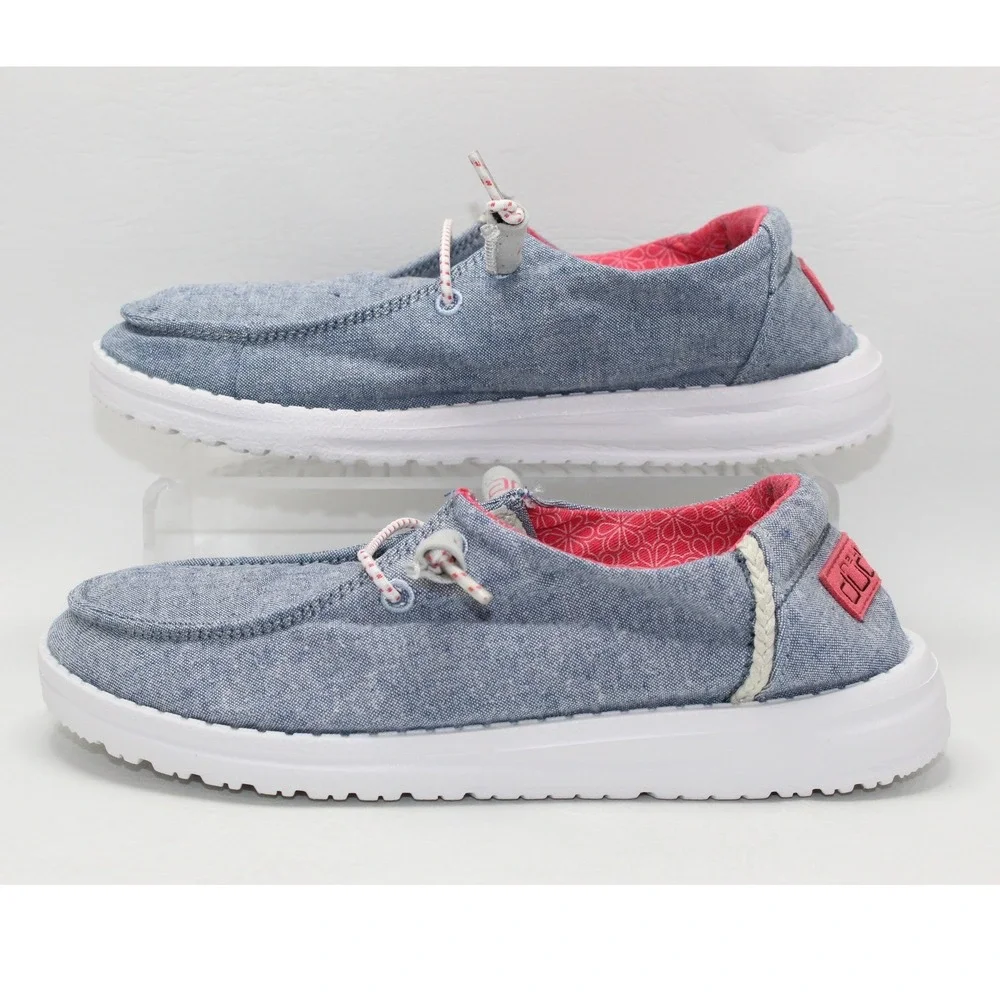 Hey Dude Wendy Chambray Braid Indigo Blue Slip On Shoes US 5 EU 36 121415704